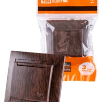 Розетка 2П+З 16А 250В IP44 с крышкой венге “Лама” TDM