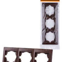 Рамка 3-х постовая горизонтальная венге “Лама” TDM