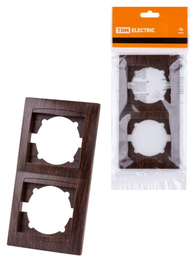 Рамка 2-х постовая вертикальная венге “Лама” TDM