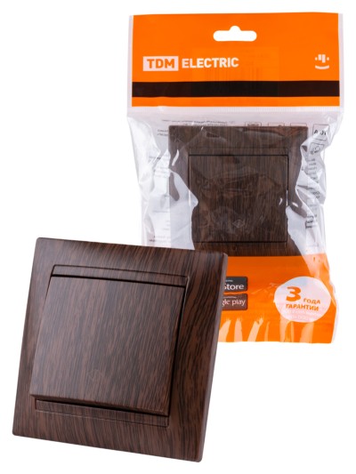 Выключатель 1кл. проходной 10А венге Лама TDM