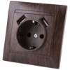 Розетка 2П+З 16А 250В + 2 USB порта 2,1А 5В венге "Лама" TDM