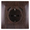 Розетка 2П+З 16А 250В + 2 USB порта 2,1А 5В венге "Лама" TDM