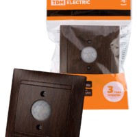 Выключатель с датчиком движения 1А  венге Лама TDM