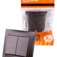 Выключатель 2кл. 10А шоколад Лама TDM