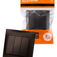 Выключатель 3кл. 10А шоколад Лама TDM