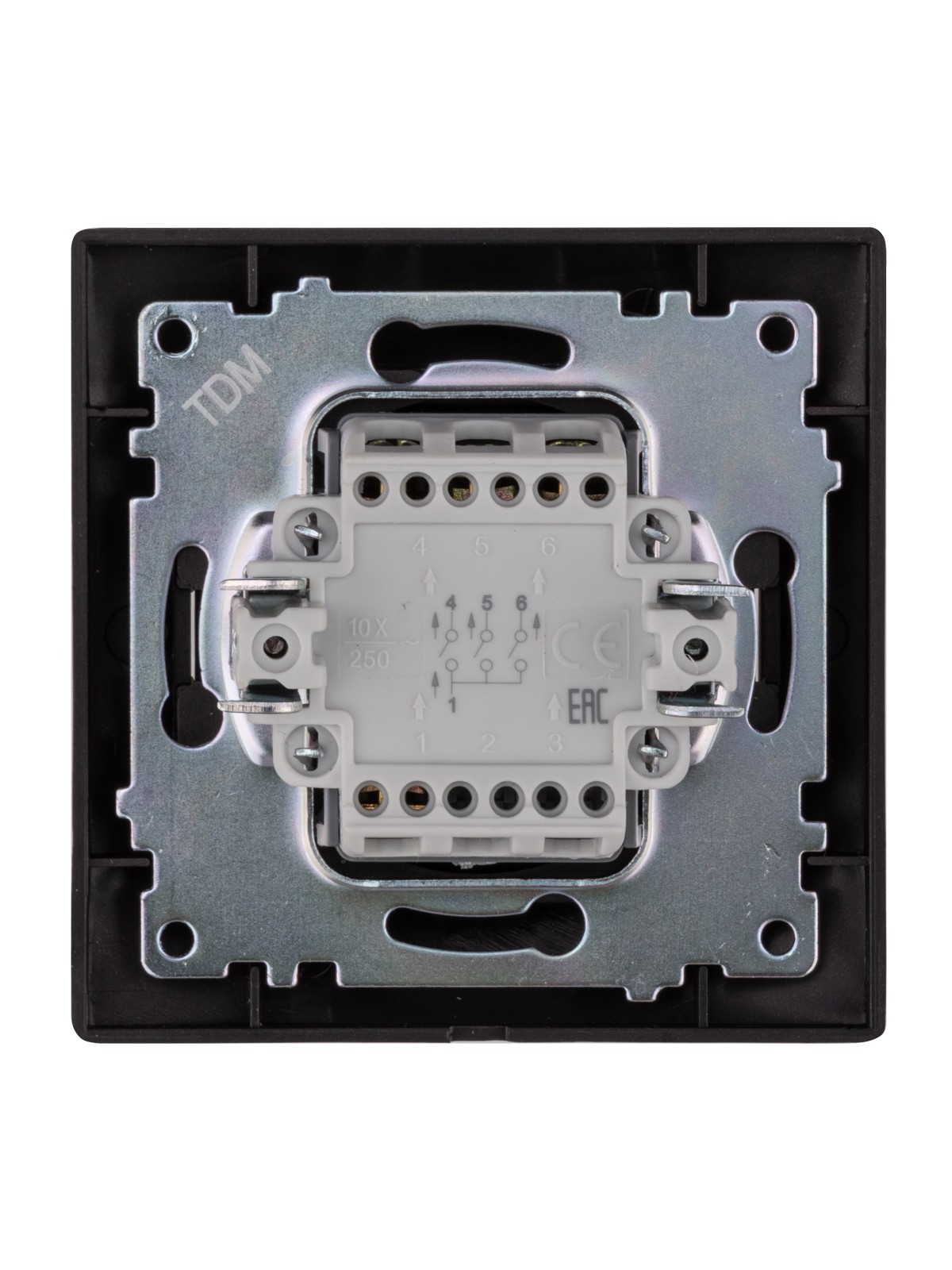 Выключатель 3кл. 10А шоколад Лама TDM — изображение 4