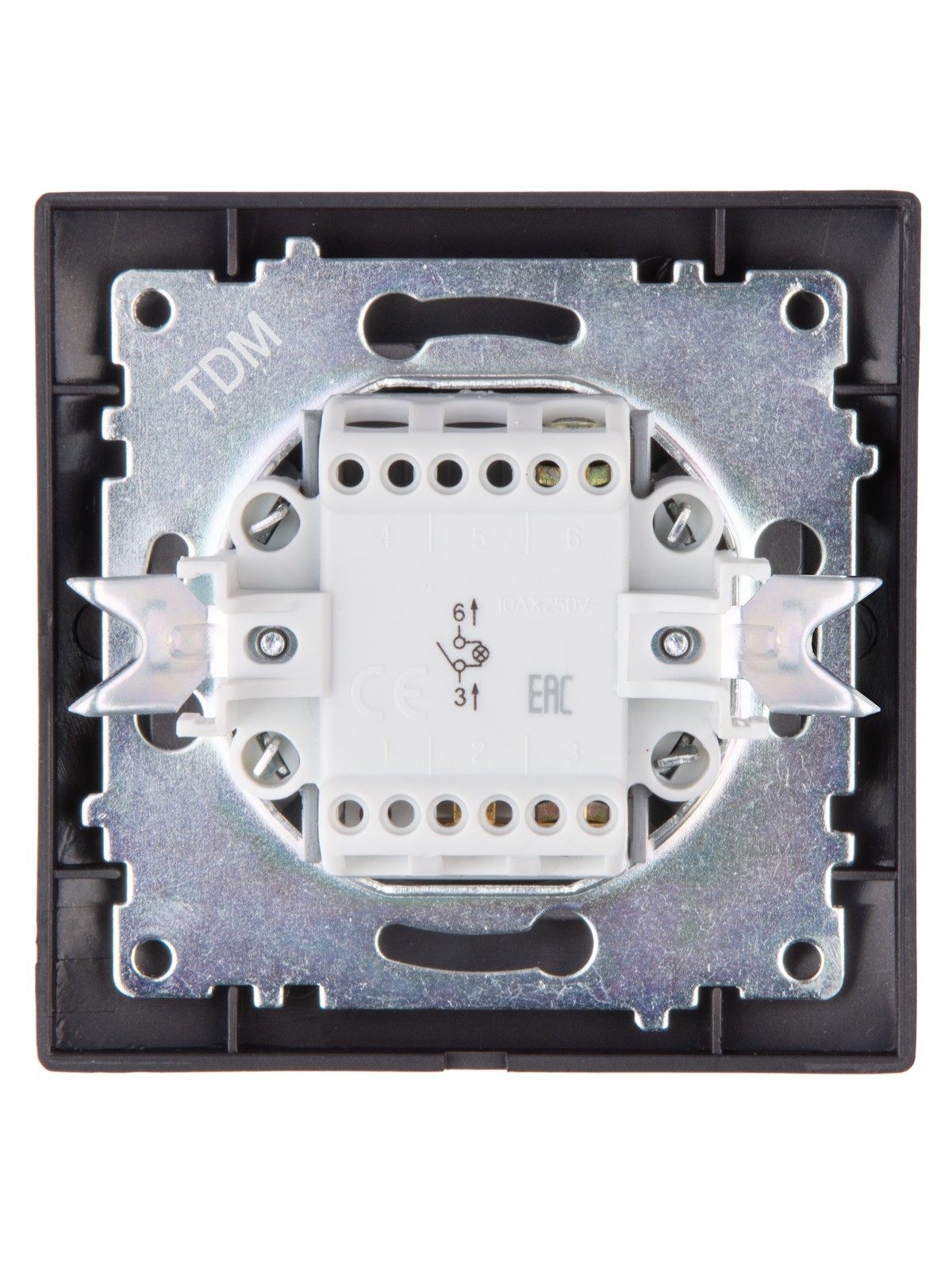 Выключатель 1кл. с подсветкой 10А шоколад Лама TDM — изображение 4