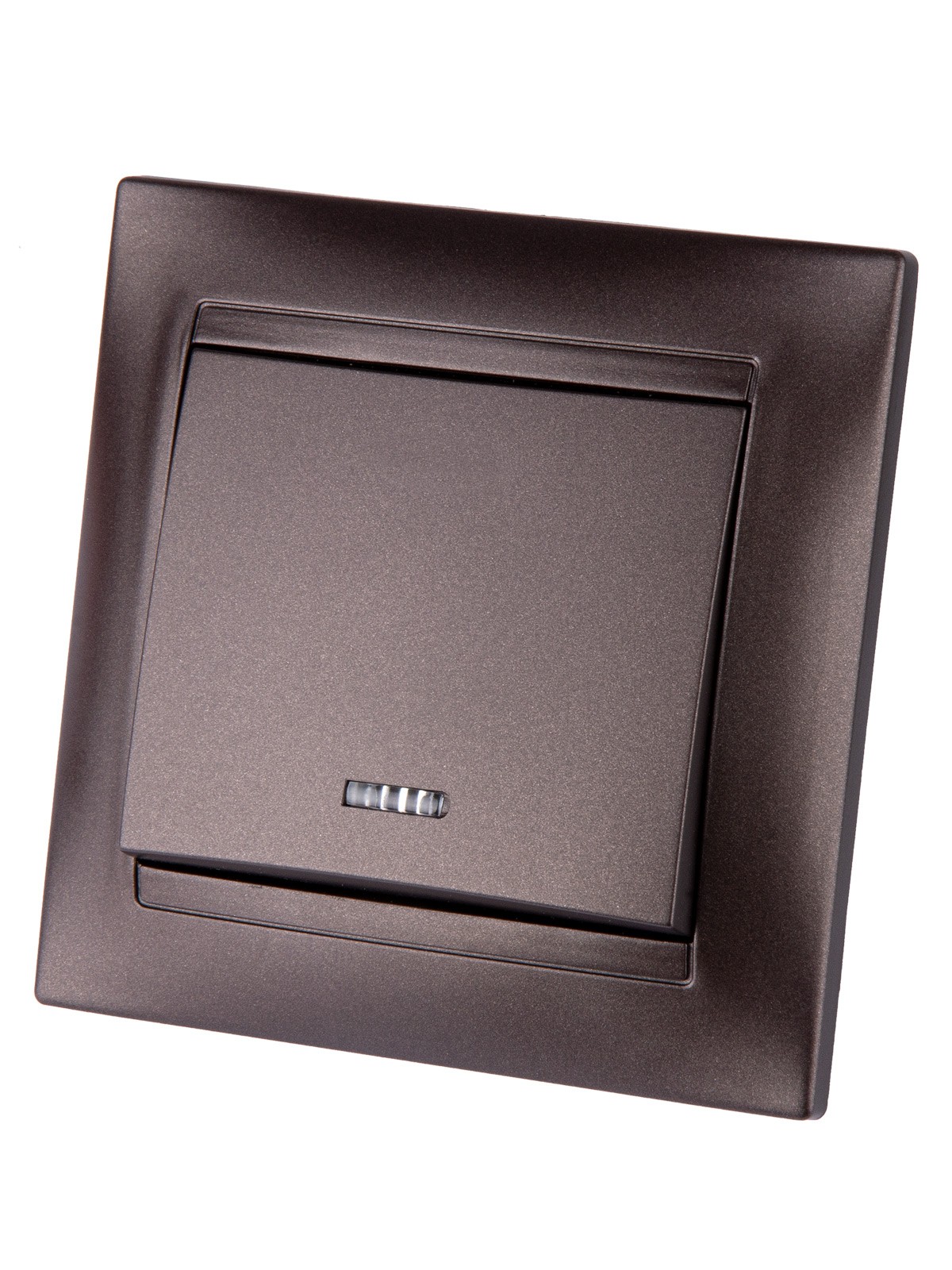 Выключатель 1кл. с подсветкой 10А шоколад Лама TDM — изображение 2