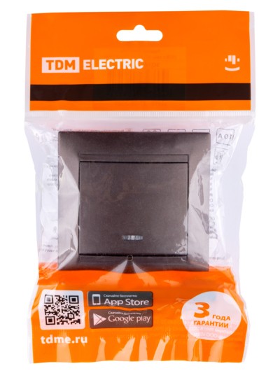 Выключатель 1кл. с подсветкой 10А шоколад Лама TDM — изображение 5