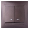 Выключатель 2кл. с подсветкой 10А шоколад Лама TDM
