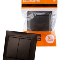 Выключатель 2кл. проходной 10А шоколад Лама TDM