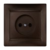 Розетка 2П 10А 250В с защ. шт. шоколад "Лама" TDM
