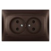 Розетка двойная 2П 10А 250В с защ. шт. шоколад "Лама" TDM