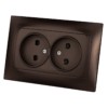 Розетка двойная 2П 10А 250В с защ. шт. шоколад "Лама" TDM