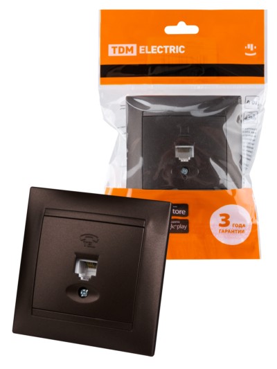 Розетка ТФ RJ11 шоколад “Лама” TDM