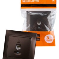 Розетка ПК RJ45 шоколад “Лама” TDM