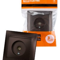 Розетка телевизионная простая (0-2400МГц, “мама”) шоколад “Лама” TDM