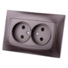 Розетка двойная 2П 10А 250В шоколад "Лама" TDM