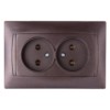 Розетка двойная 2П 10А 250В шоколад "Лама" TDM