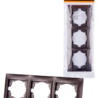 Рамка 3-х постовая горизонтальная шоколад “Лама” TDM