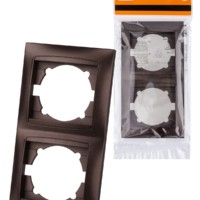 Рамка 2-х постовая вертикальная шоколад “Лама” TDM