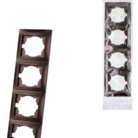 Рамка 4-х постовая вертикальная шоколад “Лама” TDM