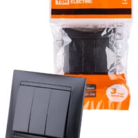 Выключатель 3кл. 10А графит Лама TDM