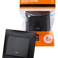 Выключатель 1кл. с подсветкой 10А графит Лама TDM