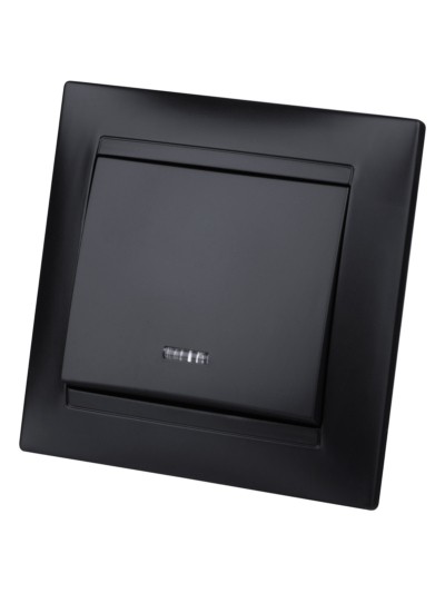 Выключатель 1кл. с подсветкой 10А графит Лама TDM — изображение 2