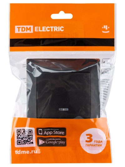 Выключатель 1кл. с подсветкой 10А графит Лама TDM — изображение 5