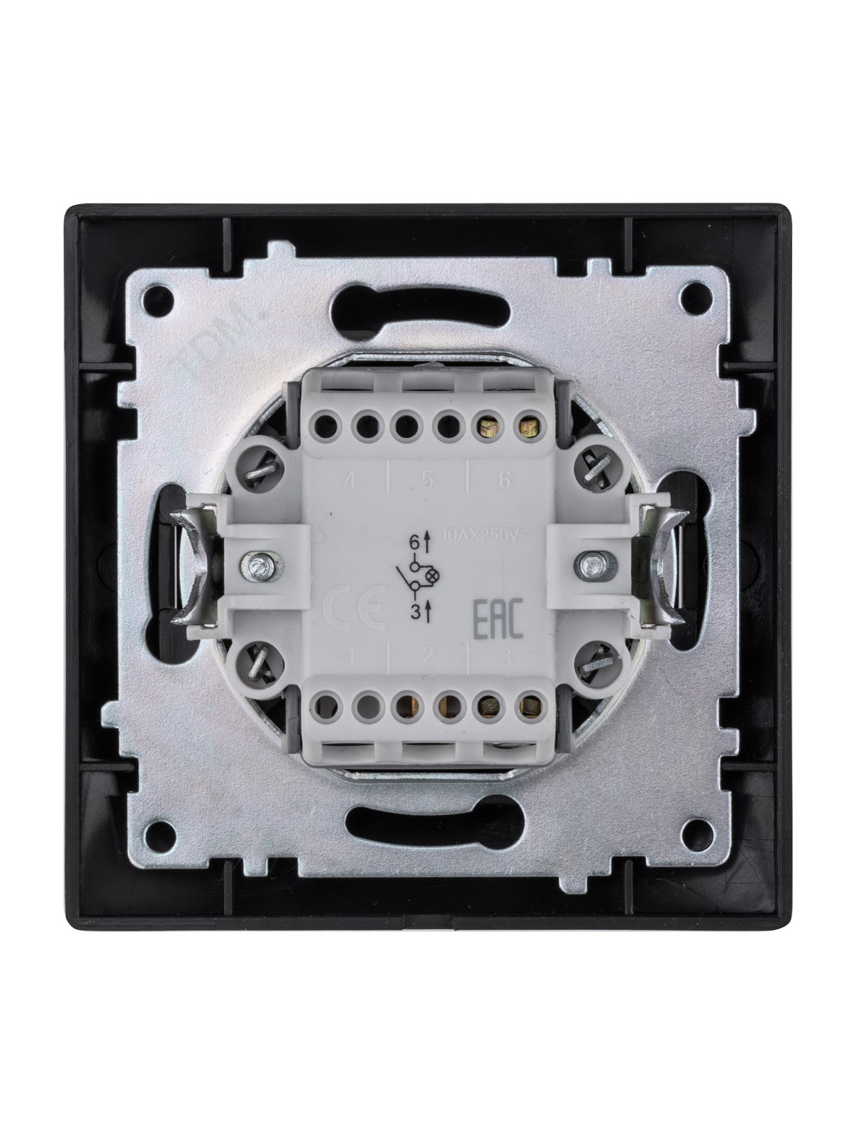 Выключатель 1кл. с подсветкой 10А графит Лама TDM — изображение 4