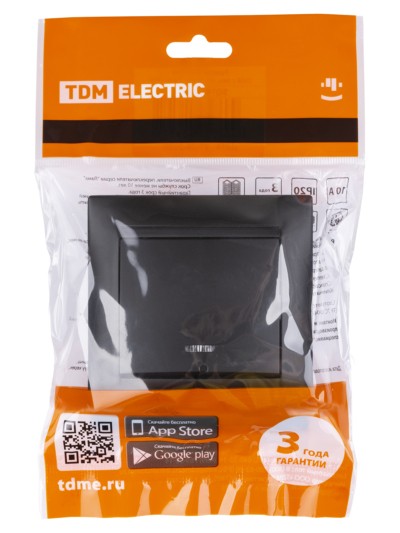 Выключатель 1кл. с подсветкой 10А графит Лама TDM — изображение 6