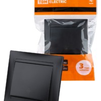 Выключатель 1кл. проходной 10А графит Лама TDM