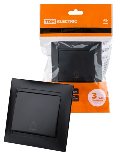 Кнопка звонковая 6А графит “Лама” TDM