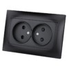 Розетка двойная 2П 10А 250В с защ. шт. графит "Лама" TDM