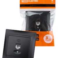 Розетка ТФ RJ11 графит “Лама” TDM