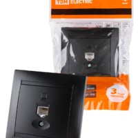 Розетка ПК RJ45 графит “Лама” TDM