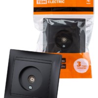 Розетка телевизионная простая (0-2400МГц, “мама”) графит “Лама” TDM