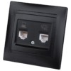 Розетка ТФ RJ11 + ПК RJ45 графит "Лама" TDM