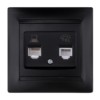 Розетка ТФ RJ11 + ПК RJ45 графит "Лама" TDM
