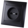 Розетка 2П 10А 250В графит "Лама" TDM