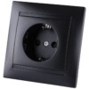 Розетка 2П+З 16А 250В графит "Лама" TDM