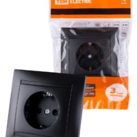 Розетка 2П+З 16А 250В графит “Лама” TDM