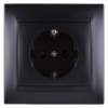 Розетка 2П+З 16А 250В графит "Лама" TDM