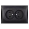 Розетка двойная 2П 10А 250В графит "Лама" TDM