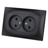 Розетка двойная 2П 10А 250В графит "Лама" TDM
