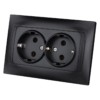 Розетка двойная 2П+З 16А 250В графит "Лама" TDM