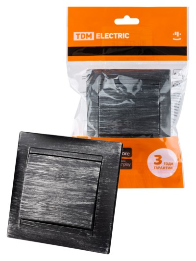 Выключатель 1кл. проходной 10А старинное серебро Лама TDM