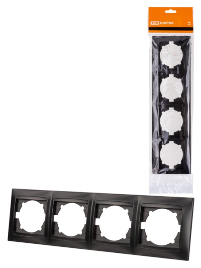 Рамка 4-х постовая горизонтальная графит “Лама” TDM