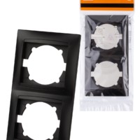 Рамка 2-х постовая вертикальная графит “Лама” TDM